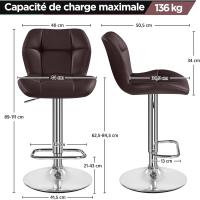 Juego de 2 Taburetes de Bar de Metal Industrial Altura Ajustable 89-111 cm - details 10