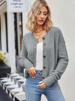 Cárdigan Vintage de punto para mujer, abrigo holgado con botones, a la moda, otoño e invierno, 2023 - details 9