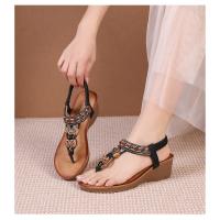 Sandalias Gladiador Mujer con Plataforma |   Zapatos Étnicos Abiertos de Verano 2024, Diseño Elegante para Vacaciones en Playa y Viajes Turísticos - details 15
