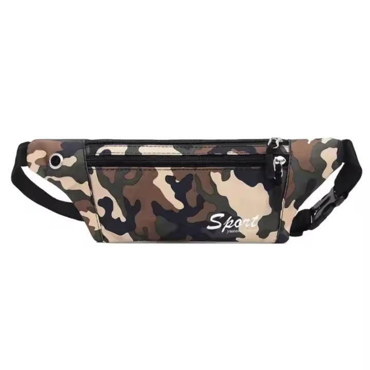 Riñonera de viaje de cintura deportiva de camuflaje para niños y niñas, riñonera con cinturón para caminar y vacaciones, paquete de pecho impermeable informal para mujer - 1