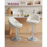 Taburete de Barra Ajustable en Altura Giratorio 360° Silla de Cocina con Resalto Base de Acero - details 1