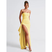 Vestido ajustado irregular con abertura lateral sexy de verano sin tirantes, nuevo y superventas de 2024 - details 1