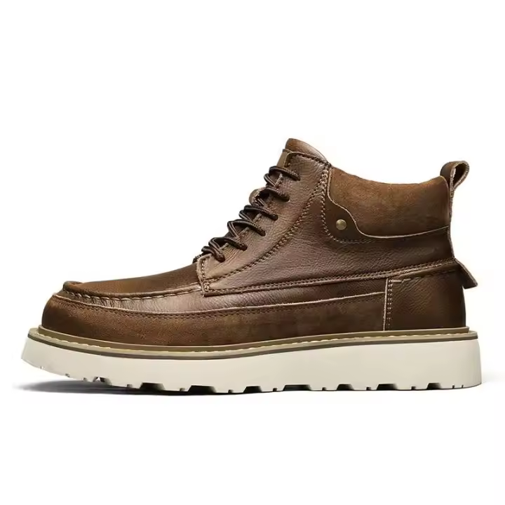 Botas nuevas de alta calidad, zapatos de mezclilla verdes antideslizantes, marca de zapatos de hombre para exteriores de cuero genuino, diseño italiano, piel, invierno - 1