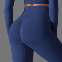 Pantalones deportivos lisos para mujer con elevación, ropa de yoga, leggings de gimnasio, entrenamiento para mujer, leggings sin costuras para mujer - details 28