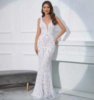 Vestido de Fiesta Elegante con Lentejuelas Sexy Escote en V, Luz Trasera, Adelgazante, Estilo de Sirena para Mujeres - details 3