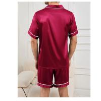 Conjunto De Pijama Para Hombres Verano Cómodo Casual Camisa Corta Con Shorts Dos Piezas Ropa De Dormir Estilo Básico Material Poliéster Y Elástico - details 16