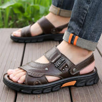Zapatillas de hombre nuevas de verano con suela suave para papás de mediana edad y mayores, sandalias de playa de doble propósito para hombre - details 8