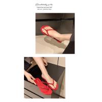 Sandalias de Verano 2025 para Mujer Tamaño Grande, Rojas, Antideslizantes, Estilo Playa, Zapatos de Tacón, Fiesta - details 14