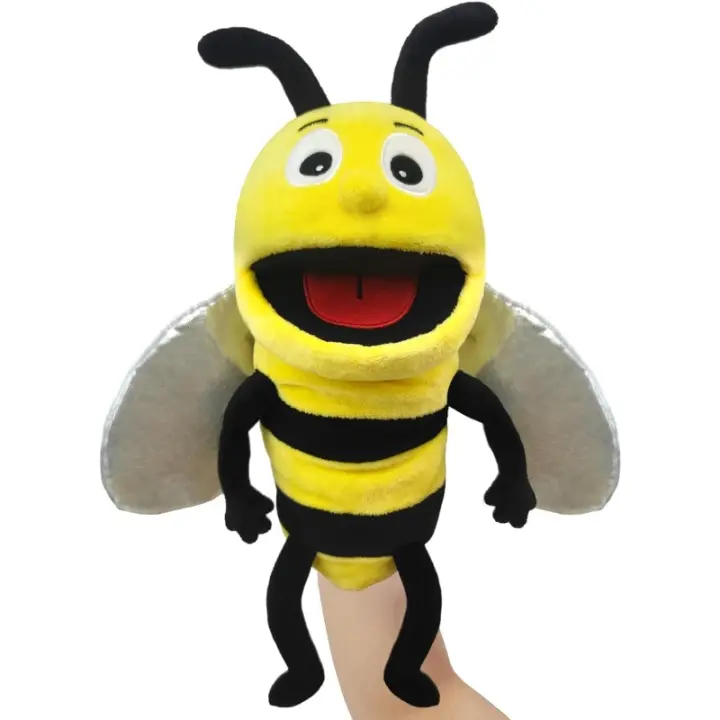 Marioneta de mano realista para niños, marionetas de animales de peluche, insectos, boca móvil - 1