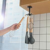 Gancho de puerta autoadhesivo de seis garras montado en la pared giratorio de 360 grados colgador de ropa toallero organizador de cocina - details 8