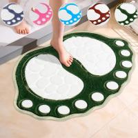 Alfombras de baño súper absorbentes antideslizantes, alfombras de baño de adoquines lavables, lindas alfombras de área de espuma viscoelástica en forma de pie - details 0