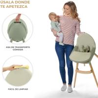 bebé 2 en 1, Silla Infantil, Trona portatil, Patas de Madera, Bandeja Ajustable, Fácil de limpiar, para niños, Beige - details 14