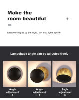 Lámpara de pared moderna nórdica TOMAX - Diseño redondo Eclipse para dormitorio, sala de estar y pasillo |   Iluminación ambiental artística con garantía de 1 año - details 6
