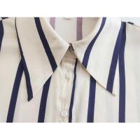 OUWU- Camisa Holgada A Rayas Con Manga De Burbuja Para Mujer, Gran Oferta De Temporada, Nuevo Estilo, Informal, Cuello Tipo Polo, Manga Corta, Top De Moda - details 22