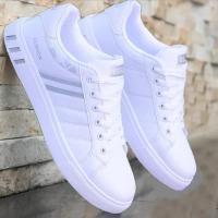 Zapatillas de deporte de moda para hombre, zapatos vulcanizados, planos y gruesos, cómodos, con plataforma para primavera y otoño, zapatos deportivos informales blancos - details 3