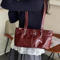 Bolso de hombro con hebilla francesa que combina con todo, bolso de cuero de Color sólido para ocio, bolso de mano para ir al trabajo Y2k para mujer - details 9