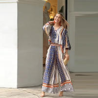2025 Otoño/Invierno nuevo estampado cuello manga larga Pantalones rectos conjunto de moda para mujeres - details 5