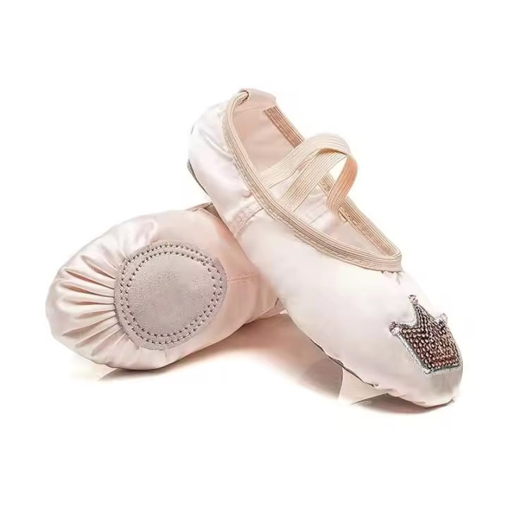 Nuevos zapatos de ballet de lona elástica para mujeres adolescentes con suela dividida suave, zapatillas de baile, gimnasia, yoga - 1