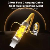 Cable de Carga Rápida Minisopuru 240W Silicona Líquida 7 Colores con Luz Emisiva RGB - details 4