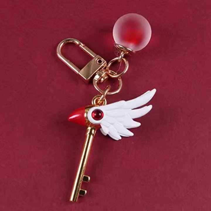 Cardcaptor Kinomoto Sakura Bird Magic varita Stick payaso Card COLLAR COLGANTE Cosplay llavero Prop - 1