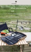Juego de 8 piezas para exteriores, equipado con un juego completo de utensilios de cocina gruesos, kit de iluminación, vajilla, artículos para acampar y herramientas. - details 1