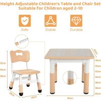 Grupo Infantil Ajustable en Altura 2 Sillas Muebles de Plástico para Niños - details 2