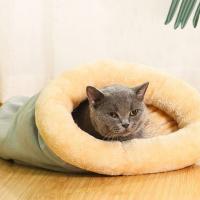 Accesorios para mascotas, saco de dormir cálido para gatos, suave, semi cerrado, estera para perrera, cama para gatos, cueva, túnel lavable, nido para gatos para interior - details 3