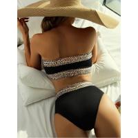 Traje de baño de 2 piezas para mujer, bañador de cintura alta con Control de barriga y estampado de leopardo, conjunto de Bikini con curvas, ropa de baño 2023 - details 2