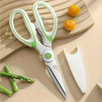 Tijeras de cocina de acero inoxidable, tijeras para alimentos, tijeras resistentes para huesos de pollo, tijeras versátiles y afiladas para carne, tijeras para el hogar, 1 ud. - details 1