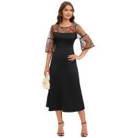 2025 Primavera/Verano Nueva falda larga de vestido bordado de encaje para mujer grande - details 6