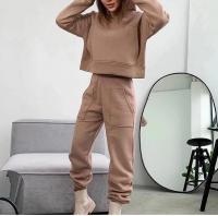 Conjunto de ropa deportiva de lana para mujer, sudadera holgada, pantalones de jogging, moda informal - details 2