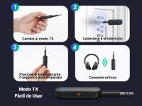 UGREEN Transmisor Receptor Adaptador Bluetooth 5.0 Transmisor 2 en 1 Conector de audio 3,5 mm para TV PC Amplificador de automóvil - details 6