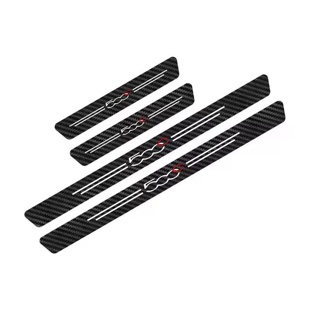 Pegatinas Protectoras de Ranura de Coche de Fibra de Carbono 4Pcs Decoración de Automóvil para Fiat 500 500C 2012 500X 500L Abarth 695 Artículos Normales - 1
