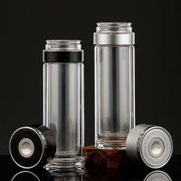 Taza de Té de Vidrio de Doble Capa para Hombres con Aislamiento Térmico Antescaldante Botella Infusor de Té 280ML/380ML - details 7