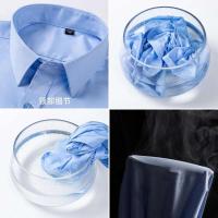 Vestido de manga corta para hombre resistente a las arrugas Camisa de negocios social Ustada, bolsillo de camisa blanca 6xL 7xL - details 6