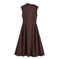 Ropa de mujer europea y americana temperamento popular versátil semi-cuello alto vestido de péndulo grande - details 4