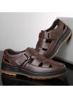 Sandalias de piel de vaca huecas de verano, sandalias ligeras transpirables para hombre, sandalias para exteriores, zapatos de playa cómodos informales de viaje para hombre de gran tamaño - details 10