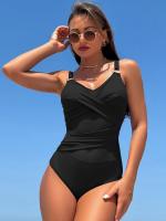 Bañador Sexy de malla de talla grande para mujer, traje de baño de una pieza para mujer, traje de baño de retazos, ropa de playa, bañadores XXL 2024 - details 1
