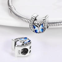 Abalorio DIY Ojo de Asilo plateado para mujer, joyería de cumpleaños, pulsera con piedra de circón principal y Material metálico - details 18