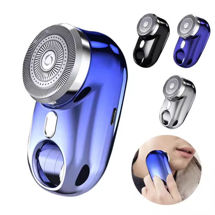 Mini Electric Shaver With Atmosphere Lamp LED Display For Men Portable Travel Painless Cordless Face Beard Knives Razor Trimmer - 1