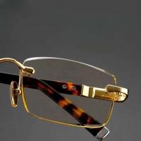 Gafas de lectura premium sin bordes para presbicia de material metálico natural y gafas masculinas para edades de 1,0 a 4,0 - details 3
