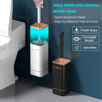 Cepillo de Inodoro Aokala con Soporte de Silicona Set de Cepillo de Baño Moderno con Mango Largo Limpieza Profunda Duradera - details 1