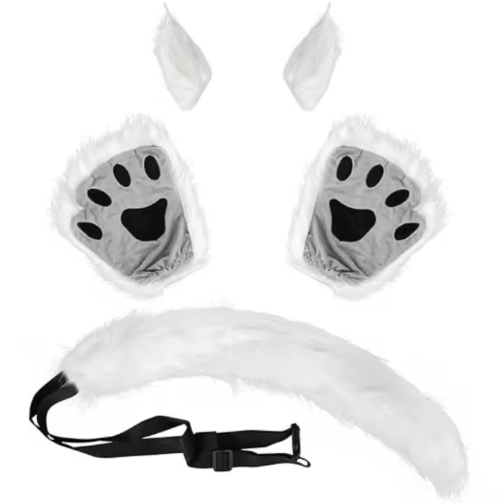 Conjunto de Clips de Pelo de Zorro y Gato Disfraz de Lobo para Fiesta de Halloween - 1
