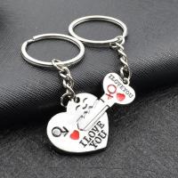 Llavero De Pareja Platinado Creativo Con Diseño De Corazón Y Llave Para Regalo De Boda Y Amoroso Accesorio De Moda - details 4