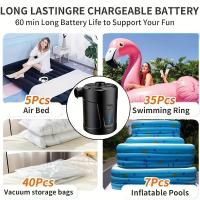 Bomba eléctrica portátil ss de doble uso para piscina, colchón de aire y más - Batería recargable de 5200 mAh, negra - details 6