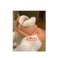 Botas de nieve cortas con nudo de lazo para mujer, zapatos de invierno de felpa y aislamiento, impermeables, de algodón, para el hogar - details 13