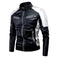 Chaqueta de Cuero de Motocicleta para Hombres Ajuste Delgado PU de Alta Calidad Moda Otoñal Casual - details 0