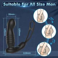 Empaque privado SEXY Vibrador Anal Telescópico Masajeador de Próstata Doble Anillo Juguetes Sexuales Hombres Gay Plug Anal Bluetooth APP Vibrador para Adultos - details 8