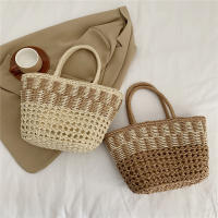 NYXIA Bolso grande de paja tejida para mujer - Bolso elegante informal para playa y vacaciones en beige, ligero y duradero con correa de hombro fija, perfecto para salidas de verano, bolso de playa - details 0