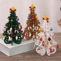 Decoración de Árbol de Navidad de Madera Hecho a Mano DIY Escena de Navidad Casera para 2024 - details 0